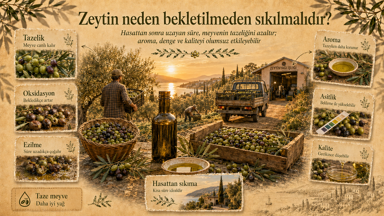 Zeytin neden bekletilmeden sıkılmalıdır?