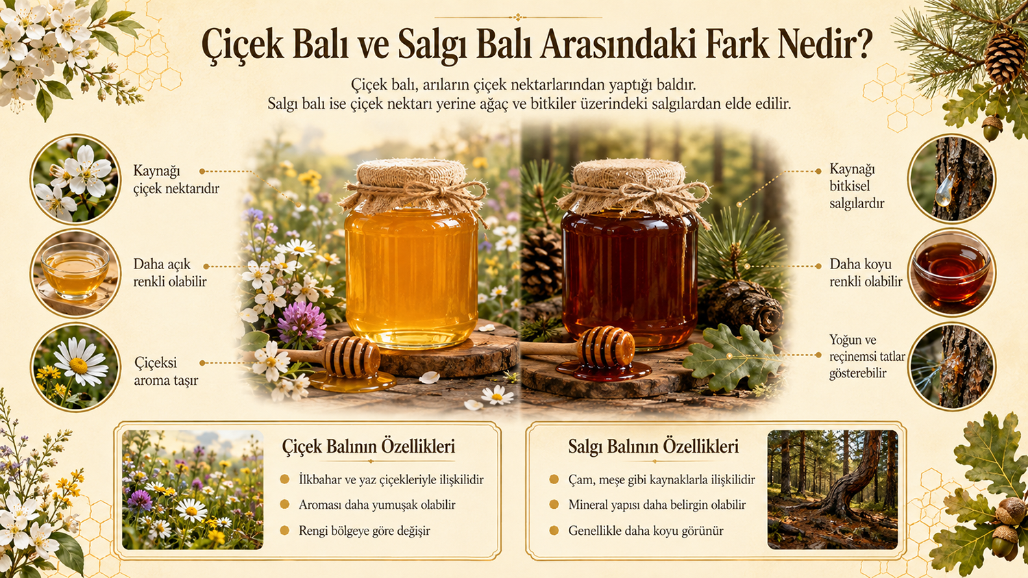 Çiçek balı ve salgı balı arasındaki fark nedir?