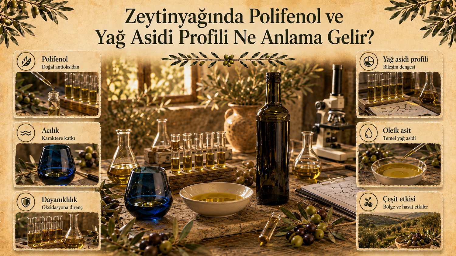 Zeytinyağında polifenol ve yağ asidi profili nedir?